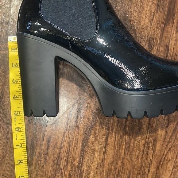 Seychelles Gracie Patent Leather Platform chunky ankle goth Boot 10 - Picture 14 of 16